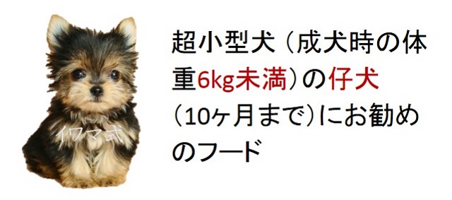 超小型犬（成犬時の体重6kg未満）の仔犬（10ヶ月まで）におすすめのフード