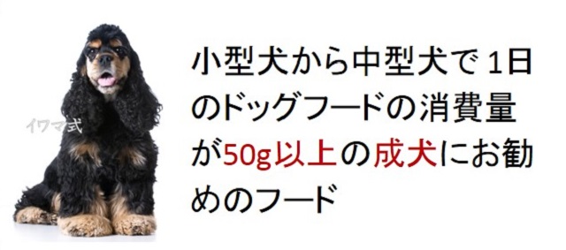 小型犬から中型犬で1日のドッグフードの消費量が50g以上の成犬におすすめのフード