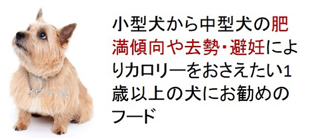 小型犬から中型犬の肥満傾向や去勢・避妊によりカロリーを抑えたい1歳以上の犬におすすめのフード